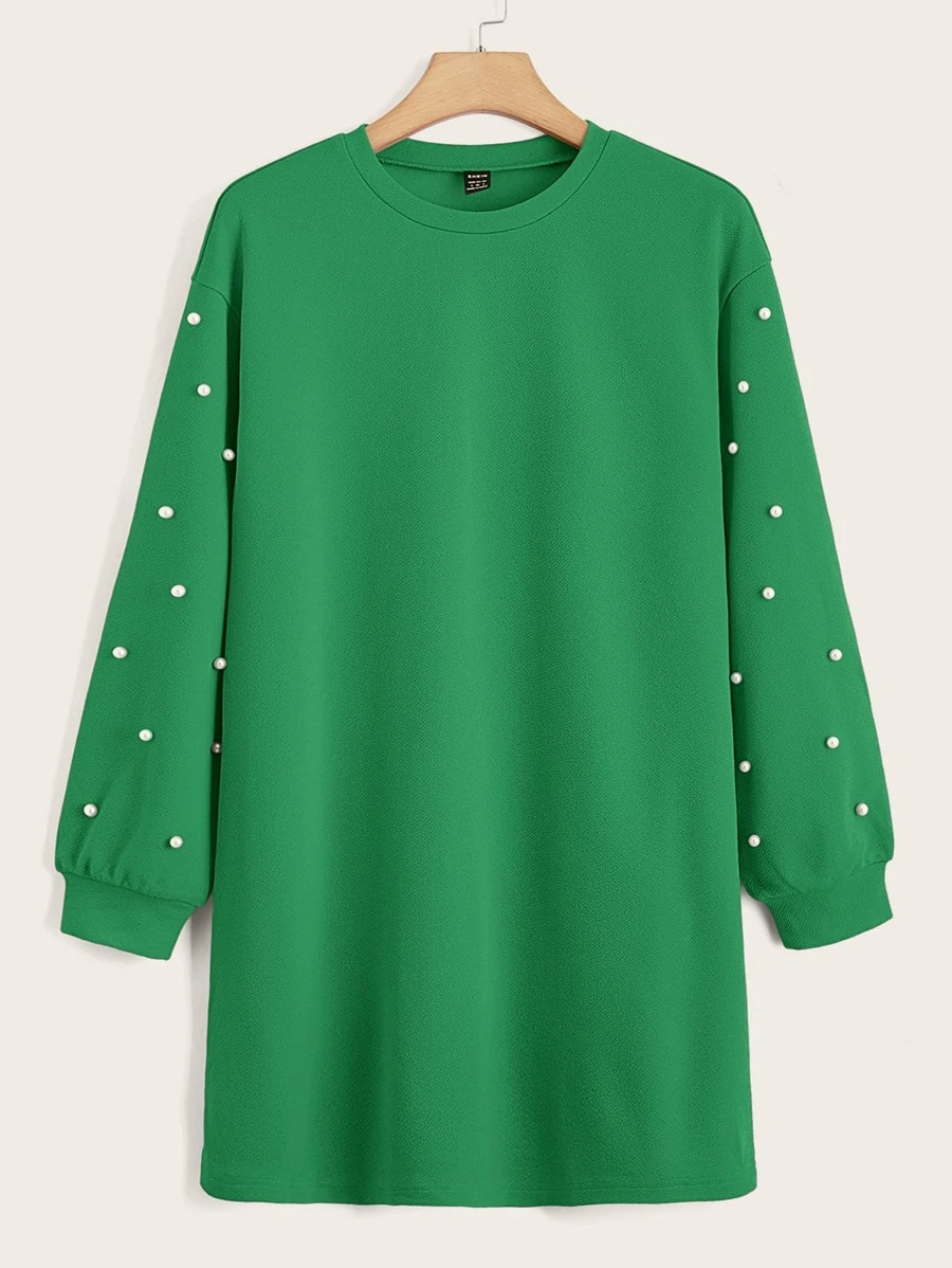 SHEIN LUNE Vestido de hombros caídos con cuenta de perla