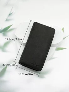 Hombres Monedero largo con estampado de letra - Negro - Ver 5