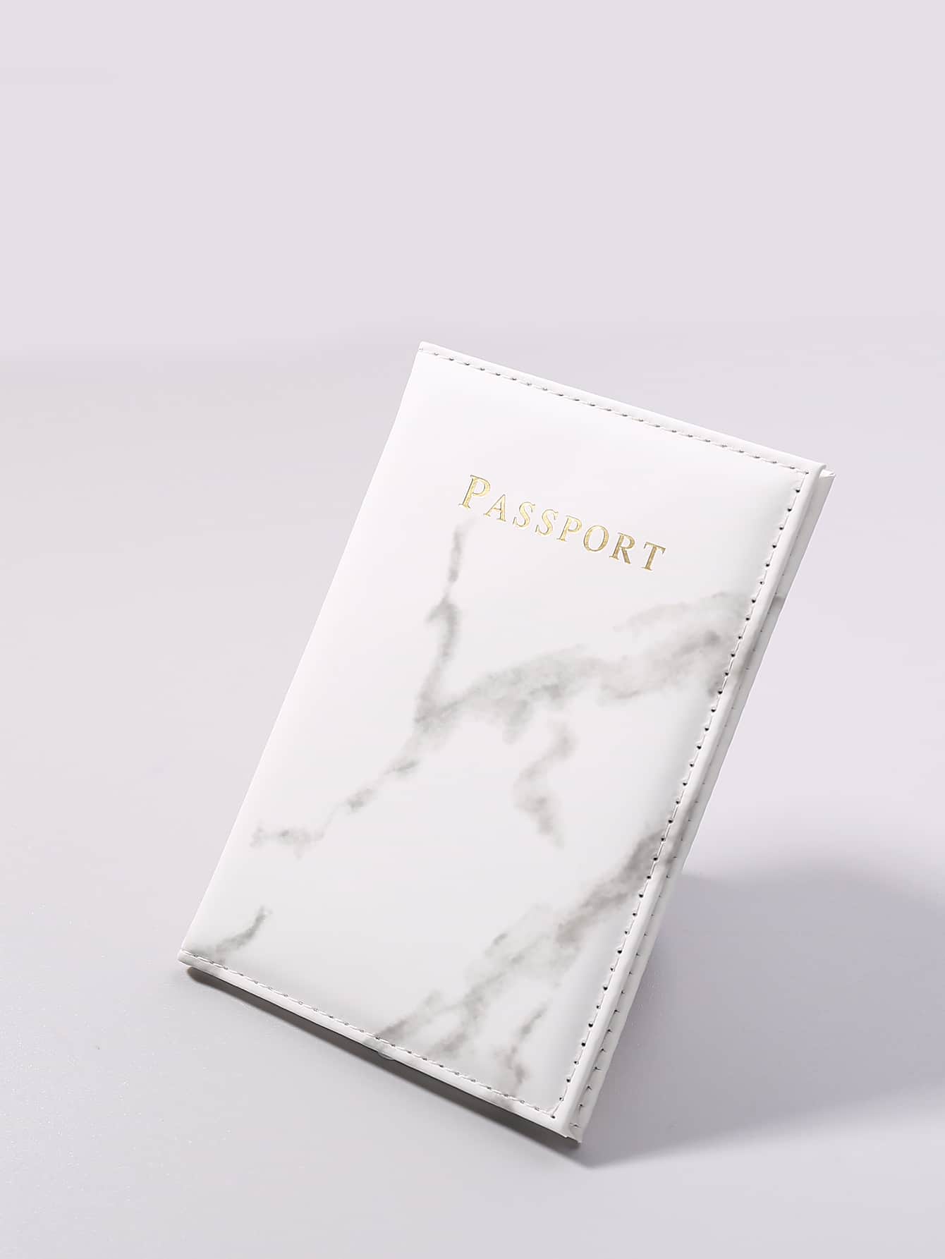 男士大理石与字母图案护照夹迷你轻薄多层便携式身份证钱信用卡现金简约时尚现代商务周年纪念情人节生日礼物 - 彩色 - 查看 1