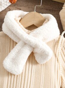 Toddler Girls Rib-Knit Mock Neck Dress - Apricot - View 3