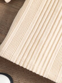 Toddler Girls Rib-Knit Mock Neck Dress - Apricot - View 6