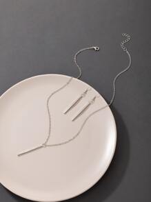 imoli 3入組幾何裝飾首飾套裝 - 銀色 - 查看 4