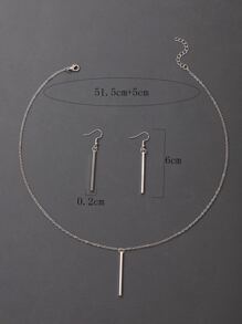 imoli 3入組幾何裝飾首飾套裝 - 銀色 - 查看 6