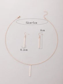 imoli 3pcs Rectangle Decor Jewelry Set - Rose Gold - View 4