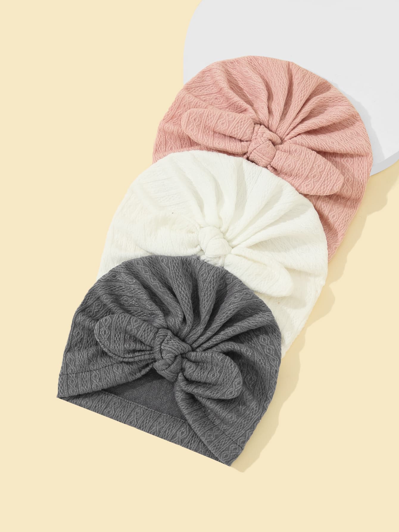 3pcs Baby Knot Decor Turban Hat - Multicolor - View 1