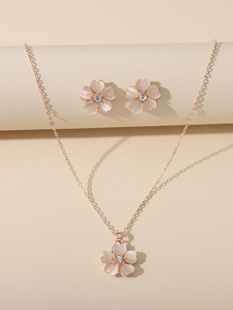 Bộ trang sức trang trí hoa 3 món Valentine - Vàng - Xem 1