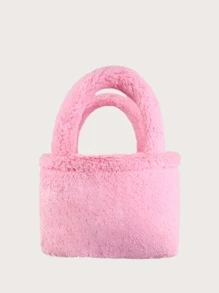 Niñas Bolso de hombro con diseño de dibujos animados mullido - Rosa - Ver 2