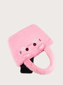 Niñas Bolso de hombro con diseño de dibujos animados mullido - Rosa - Ver 3