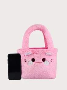 Niñas Bolso de hombro con diseño de dibujos animados mullido - Rosa - Ver 4