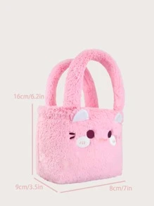 Niñas Bolso de hombro con diseño de dibujos animados mullido - Rosa - Ver 5