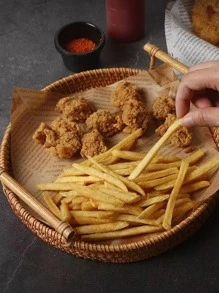 30 piezas de pergamino con patrón de periódico, papel antiguo de 18x18cm a prueba de aceite para alimentos fritos para servicio de alimentos, revestimientos para freidoras de aire en la cocina - Multicolor - Ver 2