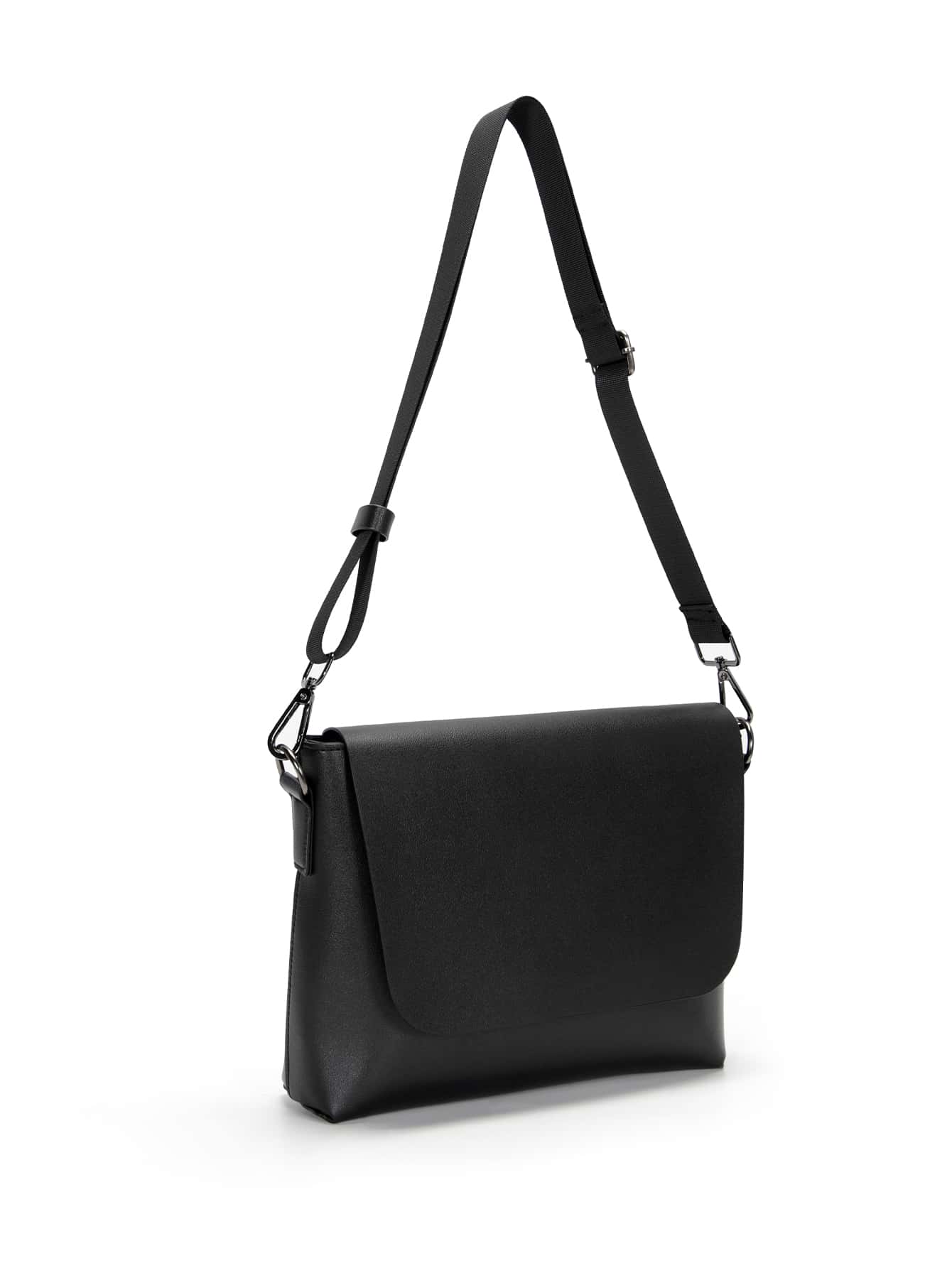 Mini Men Minimalist Flap Messenger Bag Sling Bag Sport Bag for High School University Student for Travel College School - Black - View 1