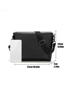 Mini Men Minimalist Flap Messenger Bag Sling Bag Sport Bag for High School University Student for Travel College School - Black - View 4