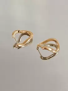 Nooxian Pendientes de aro geométrico - Amarillo Oro - Ver 2