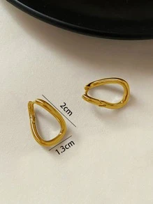 Nooxian Pendientes de aro geométrico - Amarillo Oro - Ver 3