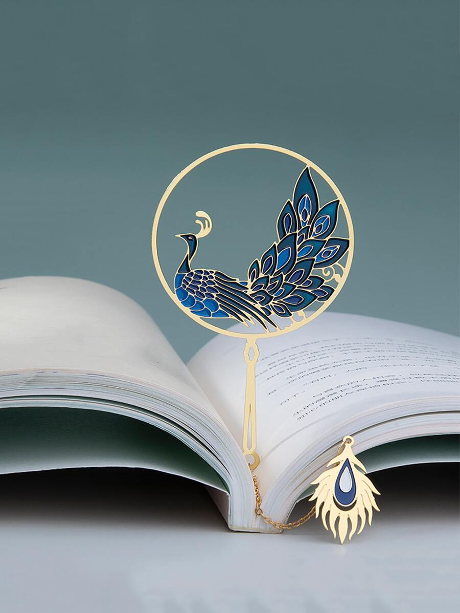 1pc Peacock Detail Bookmark - Nhiều màu - Xem 1