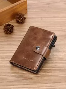 Wcarno 男士字母图案按扣礼物 送给父亲爸爸的礼物 轻便便携卡 身份证 白领人士 送给男性的礼物 节日 周年纪念 生日礼物 礼物配件 礼品卡夹 卡夹 钱包 名片夹 信用卡夹 卡片夹 女士 男士 迷你钱包 卡片钱包 - 摩卡棕 - 查看 3