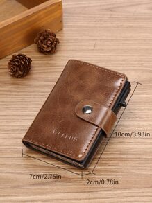 Wcarno 男士字母图案按扣礼物 送给父亲爸爸的礼物 轻便便携卡 身份证 白领人士 送给男性的礼物 节日 周年纪念 生日礼物 礼物配件 礼品卡夹 卡夹 钱包 名片夹 信用卡夹 卡片夹 女士 男士 迷你钱包 卡片钱包 - 摩卡棕 - 查看 5