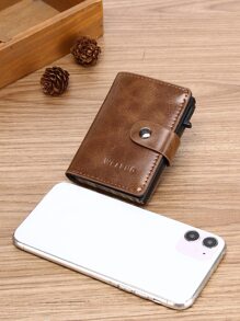 Wcarno 男士字母图案按扣礼物 送给父亲爸爸的礼物 轻便便携卡 身份证 白领人士 送给男性的礼物 节日 周年纪念 生日礼物 礼物配件 礼品卡夹 卡夹 钱包 名片夹 信用卡夹 卡片夹 女士 男士 迷你钱包 卡片钱包 - 摩卡棕 - 查看 6