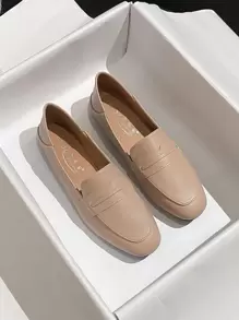 Mengshangli Ladies' Elegant Slip-on Loafers, Low Heel Flat Shoes