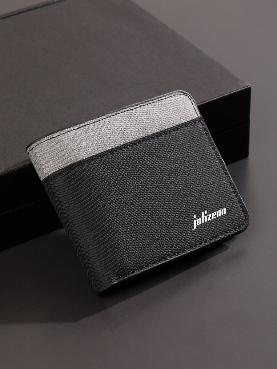 Men Letter Graphic Colourblock Small Wallet - Multicolor - View 1