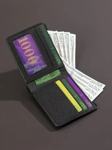 Men Letter Graphic Colourblock Small Wallet - Multicolor - View 2