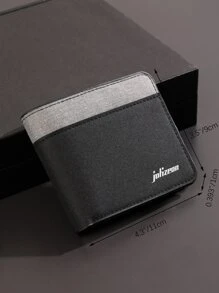 Men Letter Graphic Colourblock Small Wallet - Multicolor - View 3