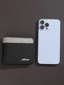 Men Letter Graphic Colourblock Small Wallet - Multicolor - View 4