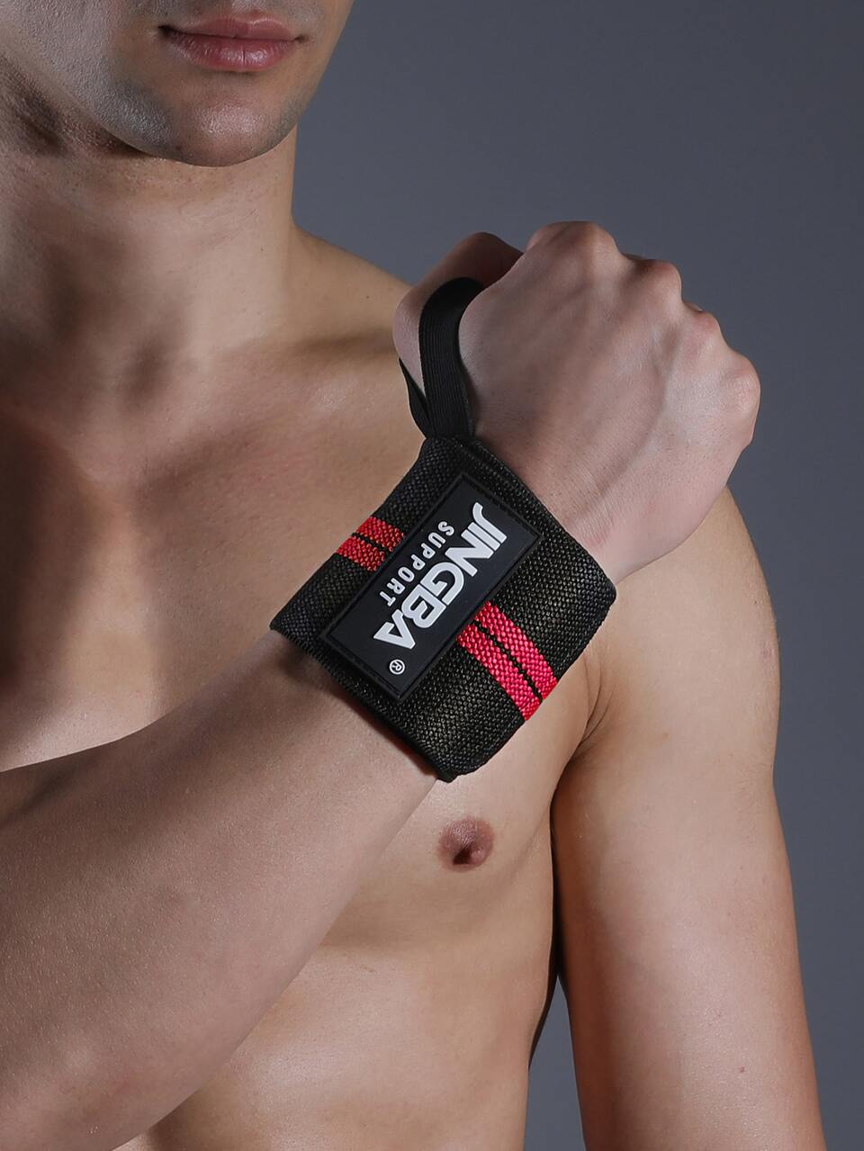 VBOSI 1pc Adjustable Wrist Strap With Thumb Loop, Unisex, Suitable For Weightlifting Barbell