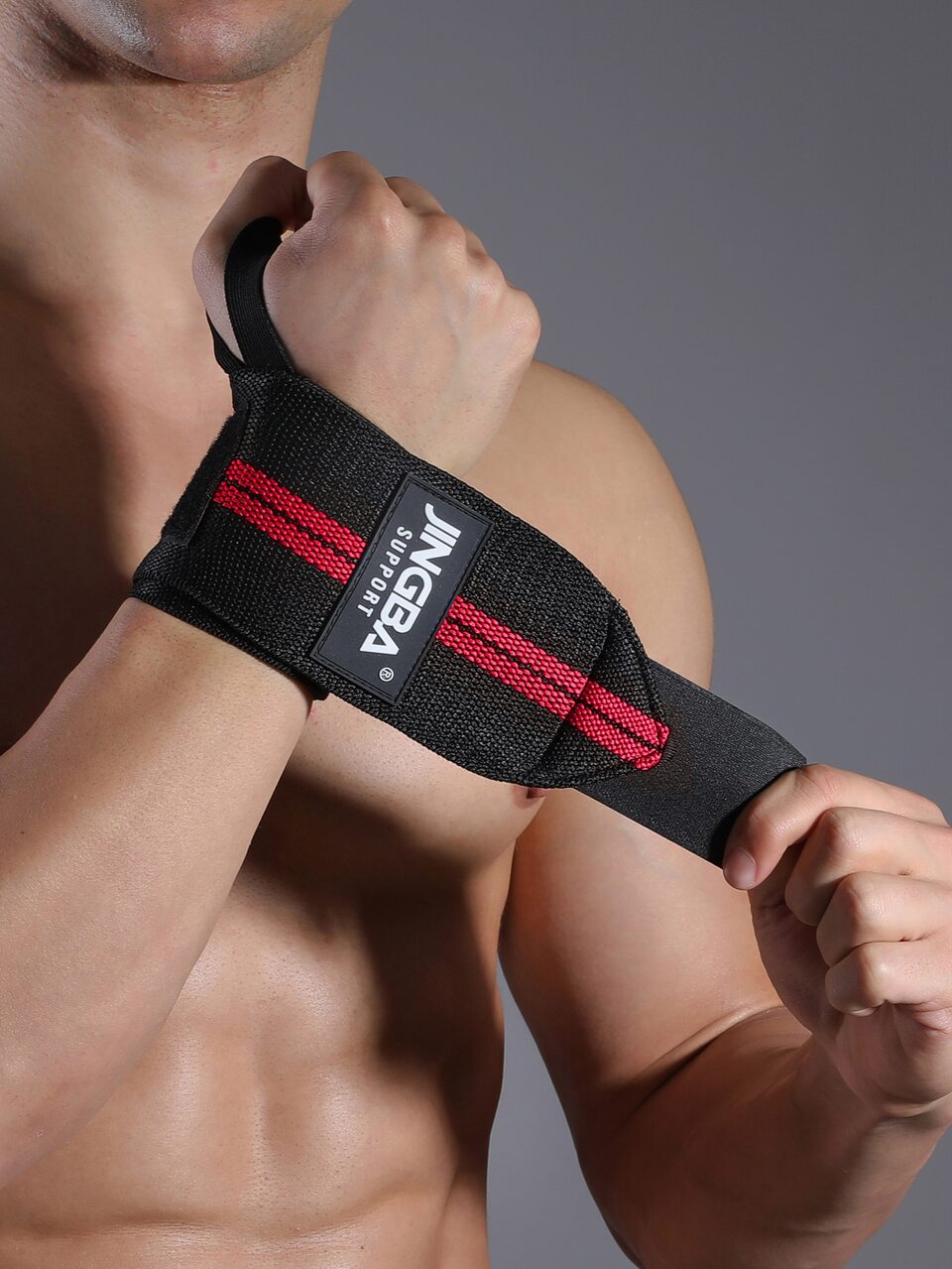 VBOSI 1pc Adjustable Wrist Strap With Thumb Loop, Unisex, Suitable For Weightlifting Barbell