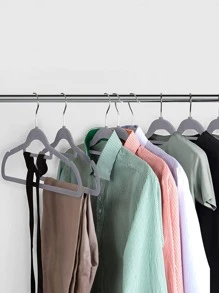 5 cái Móc treo quần áo chống trượt - Xám - Xem 3