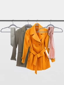 5 cái Móc treo quần áo chống trượt - Xám - Xem 4