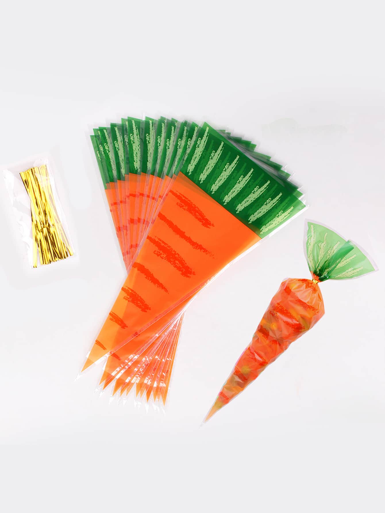 20入組胡蘿蔔造型糖果包裝opp袋 - 彩色 - 查看 1