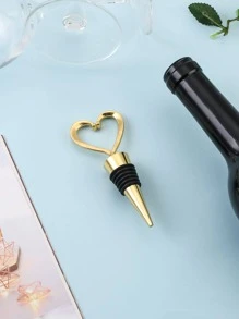1 pieza Tapón de vino con adorno de corazón - Dorado - Ver 1