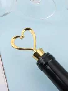 1 pieza Tapón de vino con adorno de corazón - Dorado - Ver 2