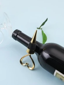 1 pieza Tapón de vino con adorno de corazón - Dorado - Ver 3