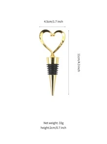 1 pieza Tapón de vino con adorno de corazón - Dorado - Ver 4