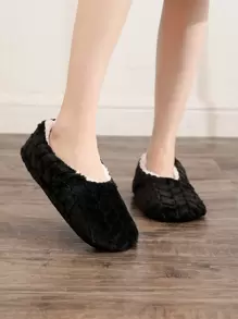Ladies" Home Slippers With Random Pattern, Women Soft Bottom Shoes - Black - View 4