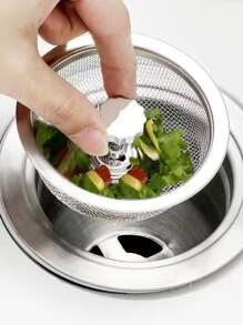 1pc Stainless Steel Sink Drain Stopper, Sink Filter With Plug, Kitchen Stainless Steel Water Filter, Wash Basin Slag Screen Bathroom Bathroom Accessories Bathroom Tools