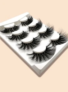 Golden Unwinding 4對厚風格人造貂皮真絲睫毛 - 黑色 - 查看 2