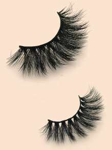 Golden Unwinding 4對厚風格人造貂皮真絲睫毛 - 黑色 - 查看 3