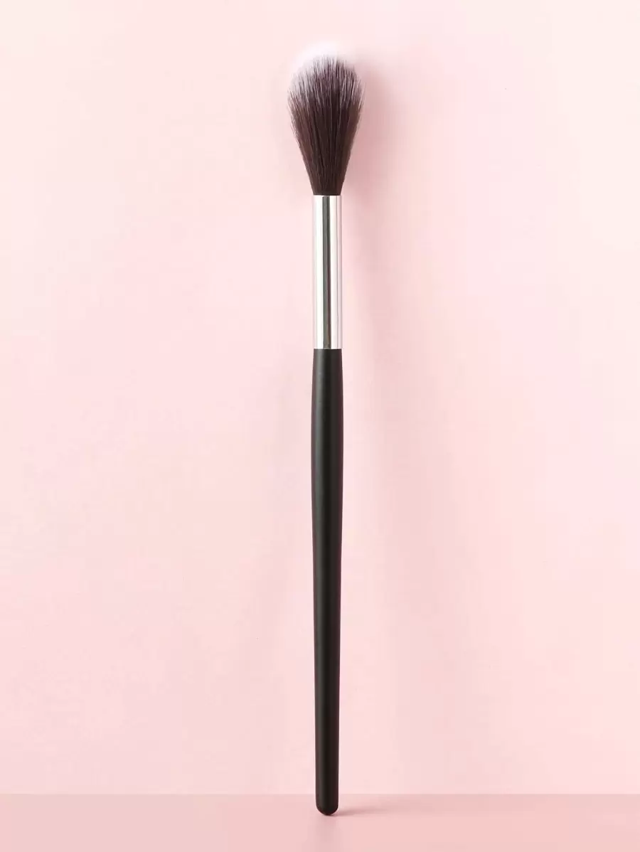 遮瑕刷，1 件木制经典便携式可重复使用化妆刷，用于化妆用品，用于梳妆台粉底，用于面部化妆品 - 黑色 - 查看 1