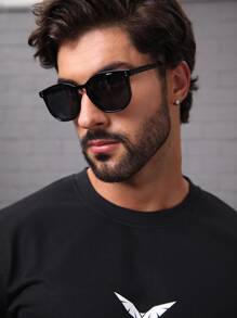1 Pair Fashionable & Versatile Men's Glasses, Suitable For Outdoor And Campus Wear, Create A Stylish School Look For Back-To-School Season - Black - View 6