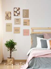 8pcs Plant & Slogan Graphic Postcard - Multicolor - View 2