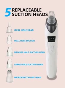 Facial Pore Vacuum Blackhead Reducer, Facial Pore Cleanser - 3 Suction Power, 5 Probes, USB Rechargeable Facial Cleansing Set - Adult Facial Electric Cleansing Tool, Birthday Gift, Mother'S Day - White - View 4