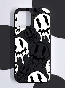 Horror Smile Face Pattern Phone Case - Black - View 1