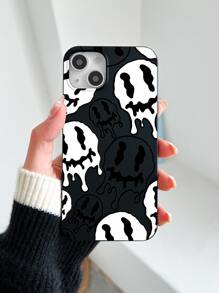 Horror Smile Face Pattern Phone Case - Black - View 2