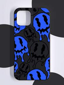 Halloween Ugly Smile Face Pattern Phone Case Compatible With Apple IPhone 15/15Pro Grunge - Black - View 1