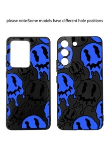 Halloween Ugly Smile Face Pattern Phone Case Compatible With Apple IPhone 15/15Pro Grunge - Black - View 4