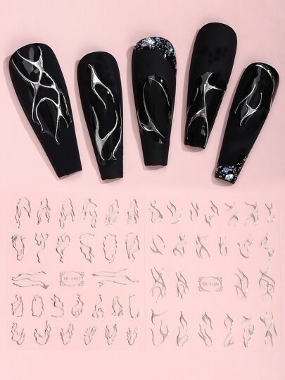 Beauty Sticker 2sheets Branches Pattern Nail Art Sticker Nail Stickers DIY